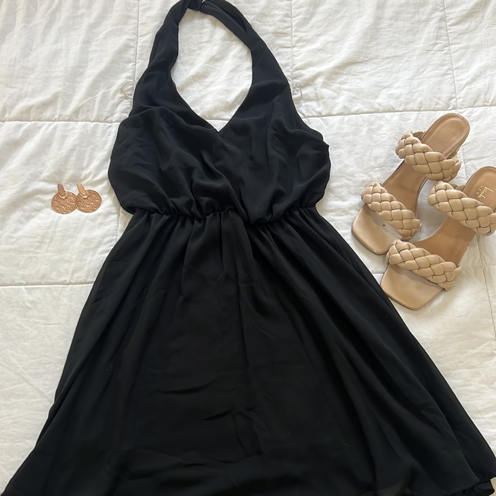 Black halter dress - size M/L